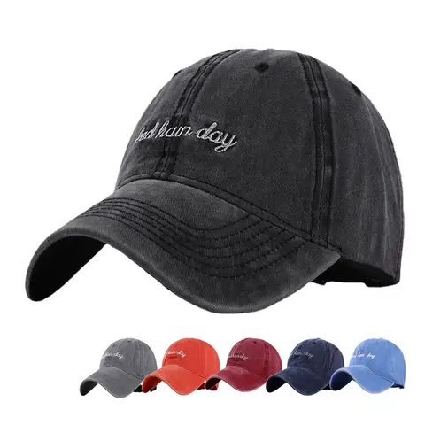Fashion Bad Hair Day Letter Embroidery Wash Cotton Baseball Caps Hip Hop Outdoor Adjustable Casual Dad Hats for Men Women