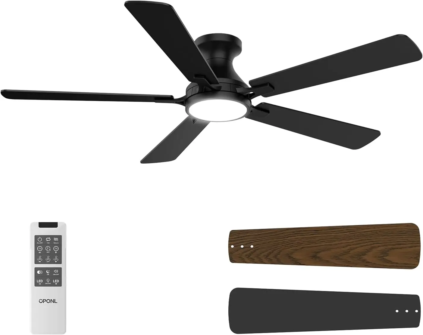 52 Inch Ceiling Fan with Light, Dimmable LED, Noiseless DC Motor, Flush Mount, Remote Control, Indoor/Outdoor
52 Inch Ceiling Fan with Light, Dimmable LED, Noiseless DC Motor, Flush Mount, Remote Control, Indoor/Outdoor