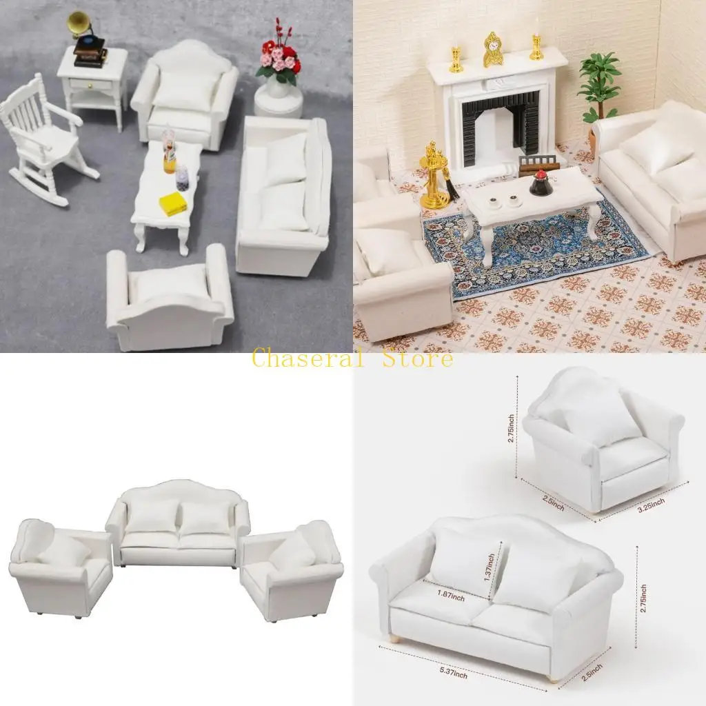 E7CE 3Pieces Miniature Sofa Set For Realistic Dollhouses Scene Decorative Furniture
E7CE 3Pieces Miniature Sofa Set For Realistic Dollhouses Scene Decorative Furniture