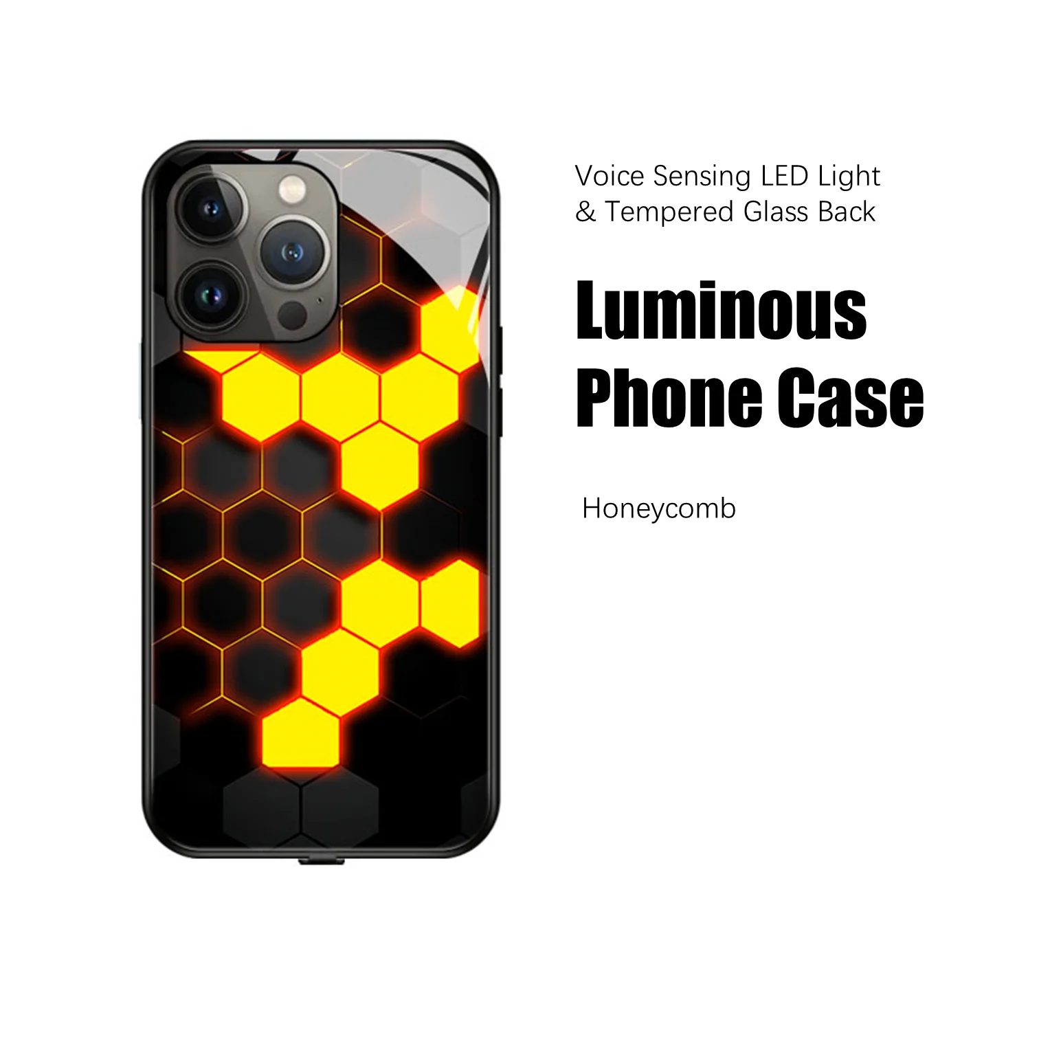 Honeycomb Voice Sensing LED Light Glowing Luminous Phone Case for Samsung S24 S21 S22 S23 Note10 Note20 A52 A71 A72 Plus Ultra
Honeycomb Voice Sensing LED Light Glowing Luminous Phone Case for Samsung S24 S21 S22 S23 Note10 Note20 A52 A71 A72 Plus Ultra