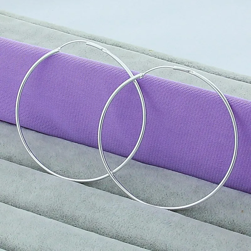 High Quality 925 Sterling Silver Earring Fashion 50/60MM Big Circle Round Earrings For Women Wedding Birthday Gift Jewelry
High Quality 925 Sterling Silver Earring Fashion 50/60MM Big Circle Round Earrings For Women Wedding Birthday Gift Jewelry