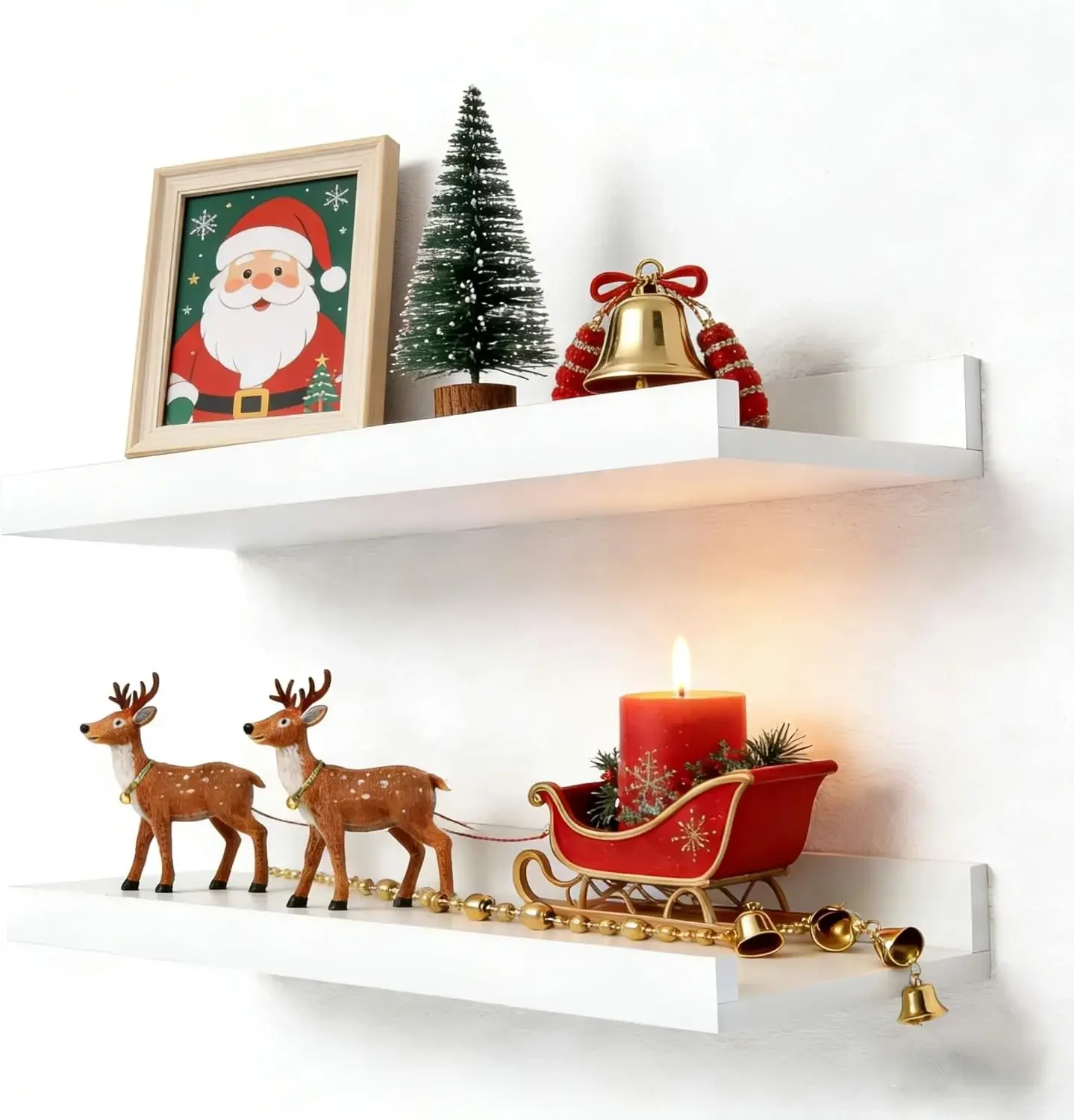 White Floating Wall Shelves Set of 2, 14-Inch Display Ledge for Bedroom, Living Room, Bathroom Decor
White Floating Wall Shelves Set of 2, 14-Inch Display Ledge for Bedroom, Living Room, Bathroom Decor