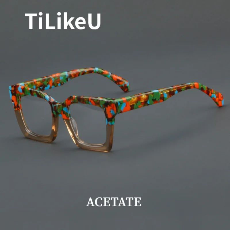Vintage Flower Grain Style Design Acetate Glasses Frame Retro Large Size Computer Optical Eyeglasses Frames Men and Women 2024
Vintage Flower Grain Style Design Acetate Glasses Frame Retro Large Size Computer Optical Eyeglasses Frames Men and Women 2024