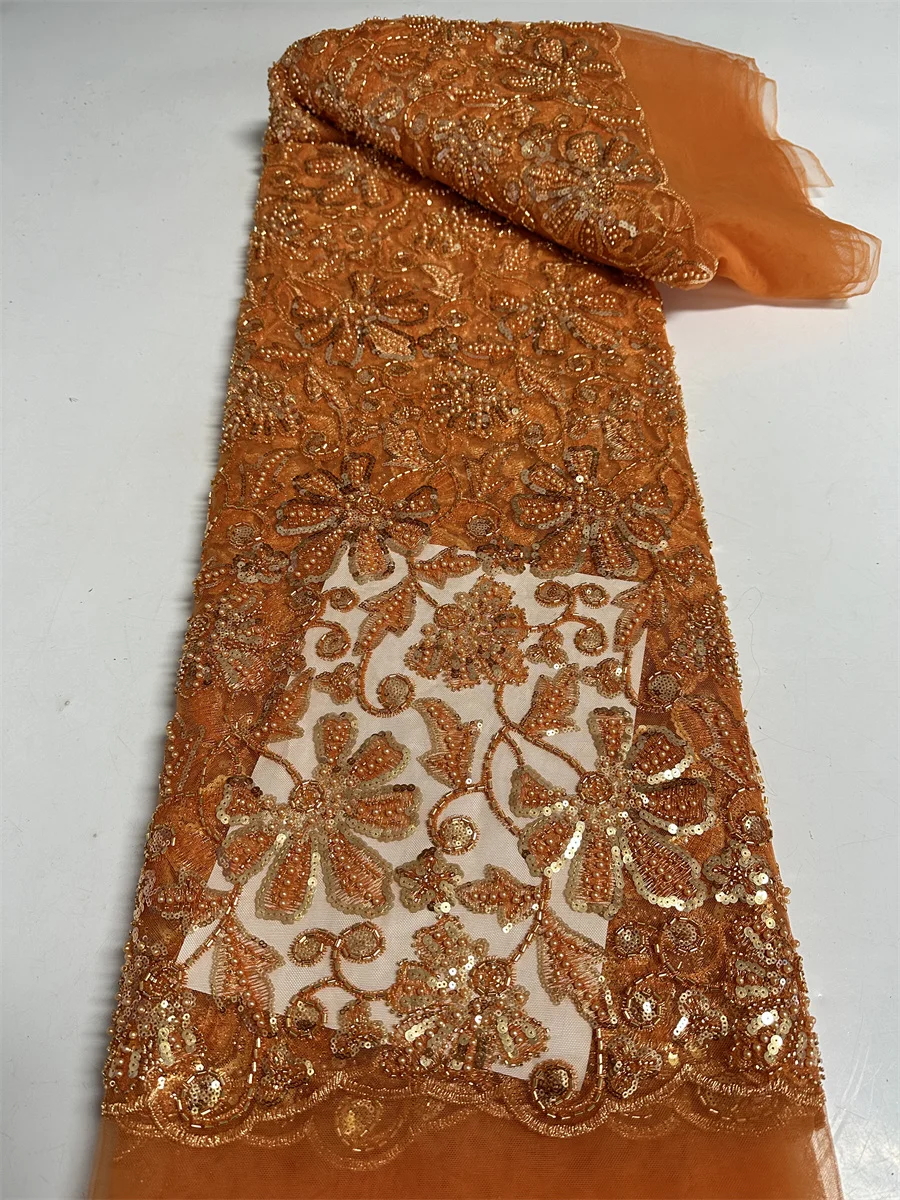 Luxury African Handmade Beads Sequins Lace Fabric 2024 High Quality French Groom Embroidery Nigerian Net Lace Fabrics For Sewing
Luxury African Handmade Beads Sequins Lace Fabric 2024 High Quality French Groom Embroidery Nigerian Net Lace Fabrics For Sewing