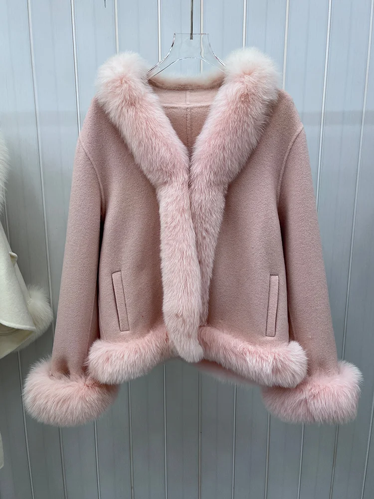 Winter Women Real Natural Fox Fur Collar Cuffs Cashmere Wool Woolen Coat Jacket Ladies Outerwear Streetwear
Winter Women Real Natural Fox Fur Collar Cuffs Cashmere Wool Woolen Coat Jacket Ladies Outerwear Streetwear