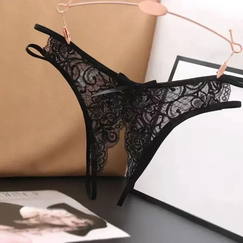 Sexy Lingerie Women's Panties Crotch Opening Transparent Thongs Solid Bowknot Underwear for Ladies Women Lace Pantys 
Sexy Lingerie Women's Panties Crotch Opening Transparent Thongs Solid Bowknot Underwear for Ladies Women Lace Pantys