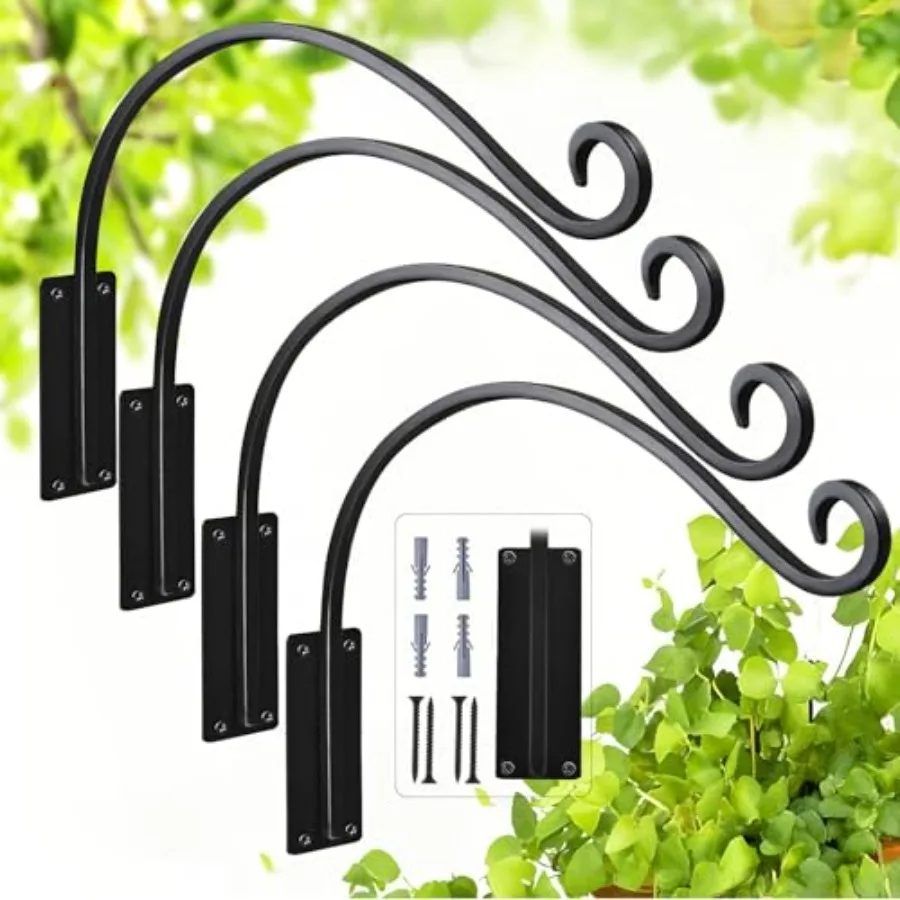 16 Inch Pack Plant Hangers Outdoor, Plant Hanging Hook Bracket for Bird Feeder Hanger, Hanging Plant Hooks for Outside Baskets
16 Inch Pack Plant Hangers Outdoor, Plant Hanging Hook Bracket for Bird Feeder Hanger, Hanging Plant Hooks for Outside Baskets
