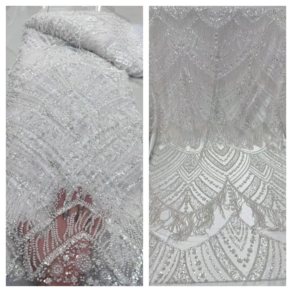New African Groom Sequins Lace Fabric 2026 High Quality French Tulle Lace Nigerian Beaded Net Lace Fabric For Woman Party Dress
New African Groom Sequins Lace Fabric 2026 High Quality French Tulle Lace Nigerian Beaded Net Lace Fabric For Woman Party Dress