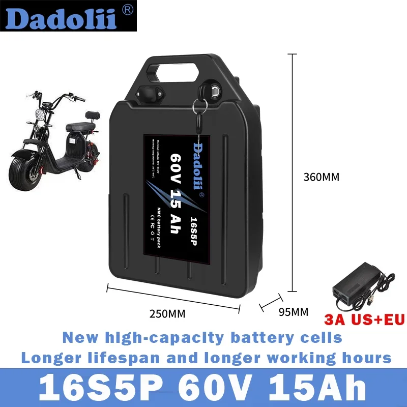 Harley Citycoco 60V12Ah-24Ah electric motorcycle waterproof 18650 lithium battery suitable for Citycoco electric scooter battery
Harley Citycoco 60V12Ah-24Ah electric motorcycle waterproof 18650 lithium battery suitable for Citycoco electric scooter battery