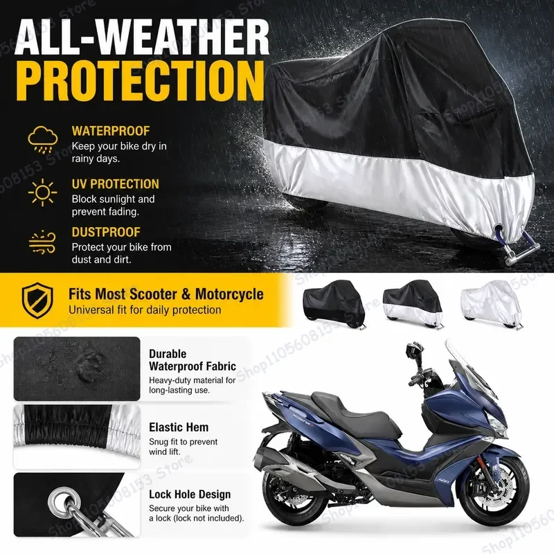For KYMCO Xciting S400 For Motorcycle Cover Waterproof Dustproof UV Resistant All Weather Outdoor Indoor Scooter Protection
For KYMCO Xciting S400 For Motorcycle Cover Waterproof Dustproof UV Resistant All Weather Outdoor Indoor Scooter Protection