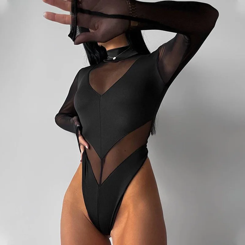Sexy Mesh Patchwork Bodysuit Women Long Sleeve High Waist Slim Fit Tight European Streetwear Fashion Party Club Outfit
Sexy Mesh Patchwork Bodysuit Women Long Sleeve High Waist Slim Fit Tight European Streetwear Fashion Party Club Outfit