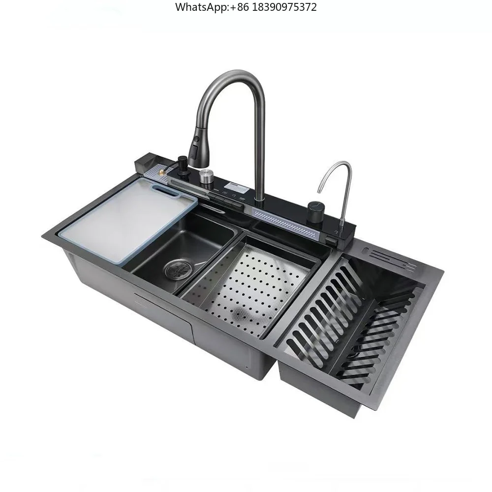 2025 New Waterfall Multi-Functional Piano Key Thickened Stainless Steel Kitchen Sink with Bowl and Dish Rack
2025 New Waterfall Multi-Functional Piano Key Thickened Stainless Steel Kitchen Sink with Bowl and Dish Rack