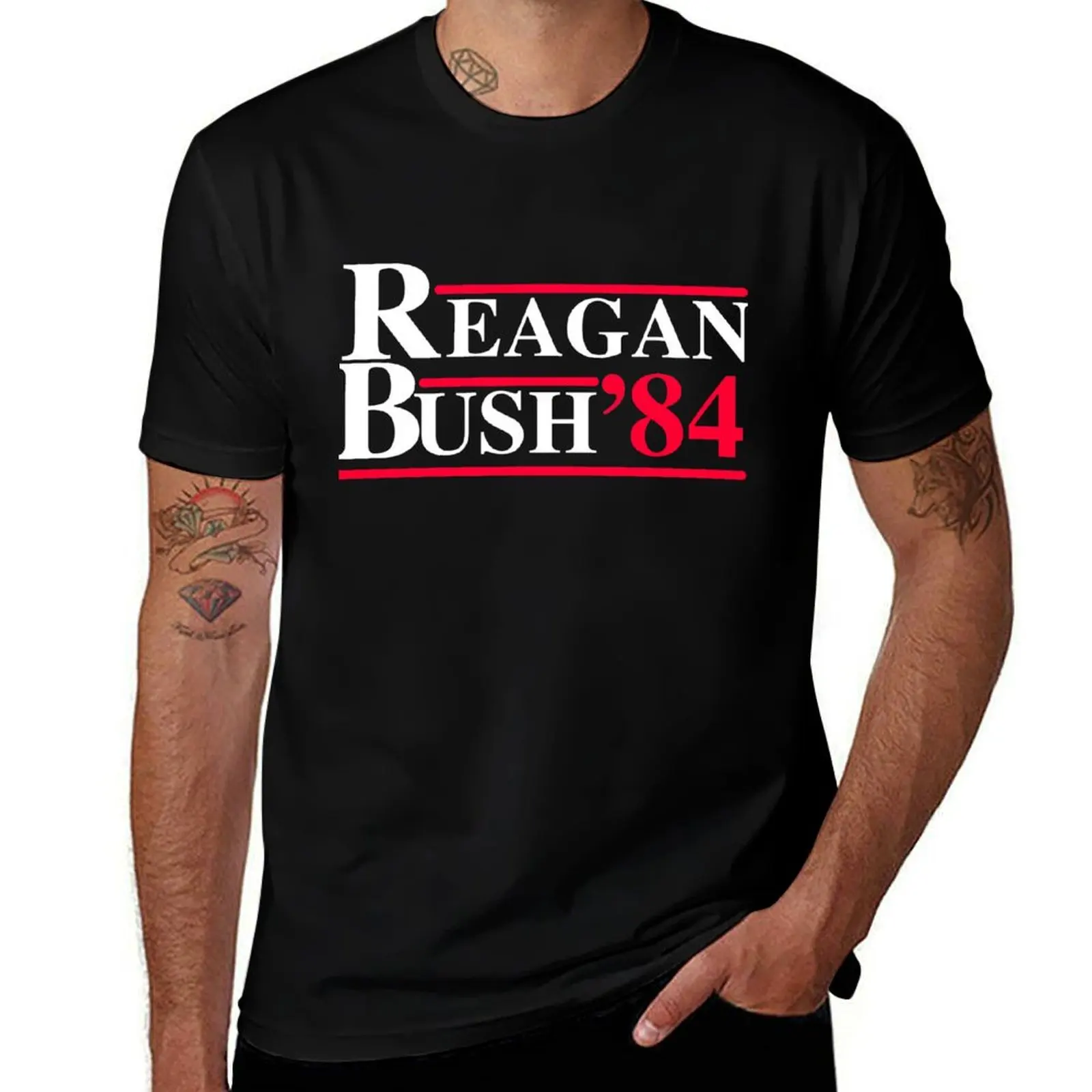 Reagan Bush '84 Retro Logo Red White Blue Election Ronald George 1984 84 Campaign T Shirt Hoodie Sticker Retro 80s 1980s T-Shirt
Reagan Bush '84 Retro Logo Red White Blue Election Ronald George 1984 84 Campaign T Shirt Hoodie Sticker Retro 80s 1980s T-Shirt