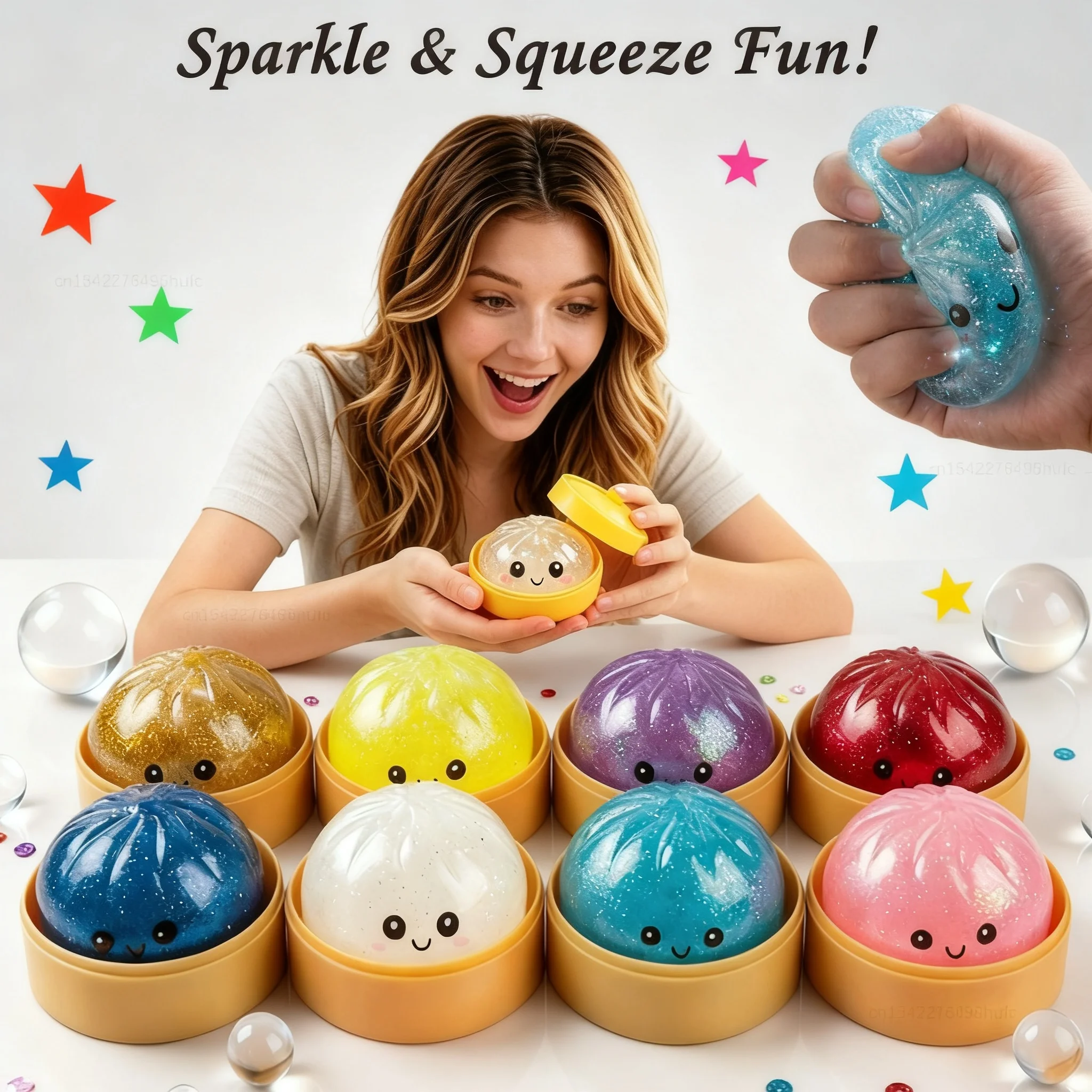 Pressure Ball Mini Hot Dumpling Squeeze Toy Realistic Glitter Steamer Bun Stress Reliever Soft Pinch Decompression Sensory Gifts
Pressure Ball Mini Hot Dumpling Squeeze Toy Realistic Glitter Steamer Bun Stress Reliever Soft Pinch Decompression Sensory Gifts