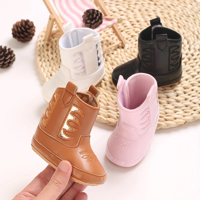 Baby Western Cowboy Booties Glitter Embroidery Faux Leather Soft Sole Infant Newborn Crib First Walkers Shoes 0-18M
Baby Western Cowboy Booties Glitter Embroidery Faux Leather Soft Sole Infant Newborn Crib First Walkers Shoes 0-18M