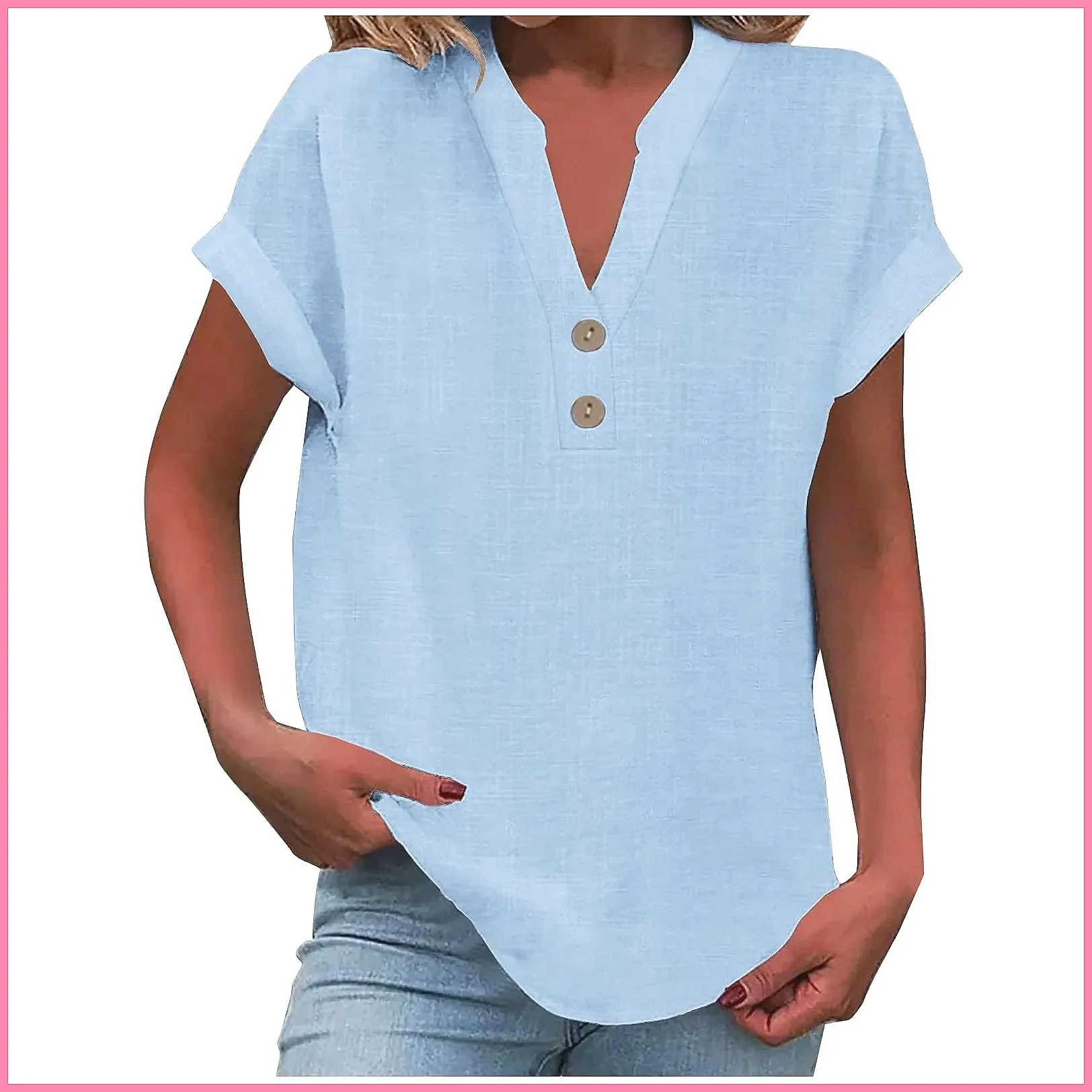 2025 Summer Women's Cotton Linen Shirt, Breathable V-Neck Casual Top, Comfortable Office Blouse
2025 Summer Women's Cotton Linen Shirt, Breathable V-Neck Casual Top, Comfortable Office Blouse