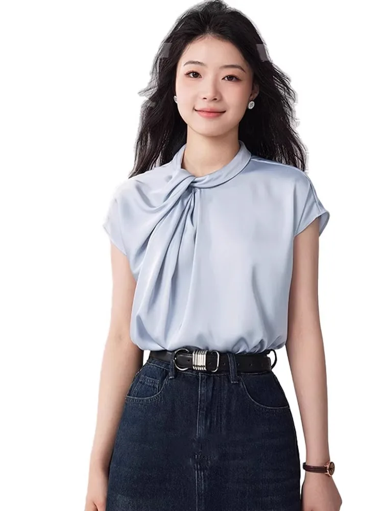 Ele Pure Color Silk irt Женский модный топ ort Sve Casual Fit Premium Quali Small Design Sense Top
Ele Pure Color Silk irt Женский модный топ ort Sve Casual Fit Premium Quali Small Design Sense Top