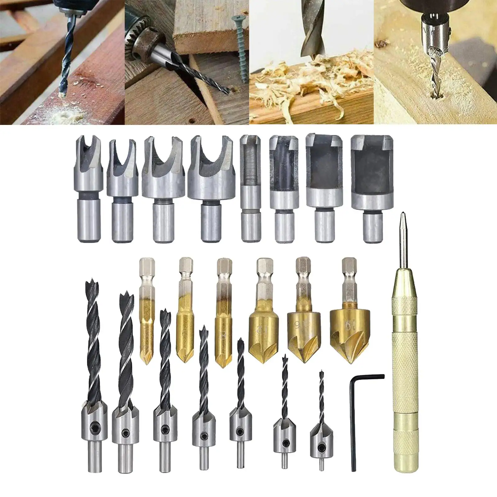 acituna 23pcs High-Speed Steel Woodworking Chamfer Drilling Tool for Woodworking
acituna 23pcs High-Speed Steel Woodworking Chamfer Drilling Tool for Woodworking
