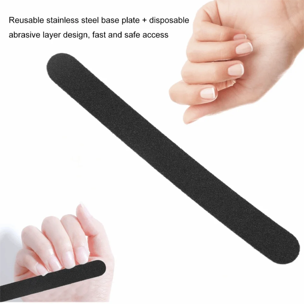 100pcs Reusable Base Plate Replacement Nail File Strip Black Sand Surface Replacement Nail File Strip Kit
100pcs Reusable Base Plate Replacement Nail File Strip Black Sand Surface Replacement Nail File Strip Kit