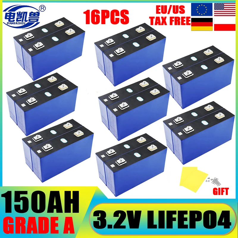 16 шт. новый аккумулятор LiFePO4 3,2 В 150 Ач 280 Ач 320 Ач для DIY 12 В 24 В 48 В RV Campers Golf Cart Off-Road Solar Бесплатная доставка без налога
16 шт. новый аккумулятор LiFePO4 3,2 В 150 Ач 280 Ач 320 Ач для DIY 12 В 24 В 48 В RV Campers Golf Cart Off-Road Solar Бесплатная доставка без налога