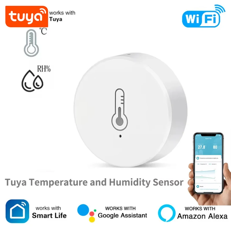 Умный датчик температуры и влажности Tuya ZigBee, мини-гигрометр для использования в помещении с питанием от батареи, работает с Alexa Google Home
Умный датчик температуры и влажности Tuya ZigBee, мини-гигрометр для использования в помещении с питанием от батареи, работает с Alexa Google Home