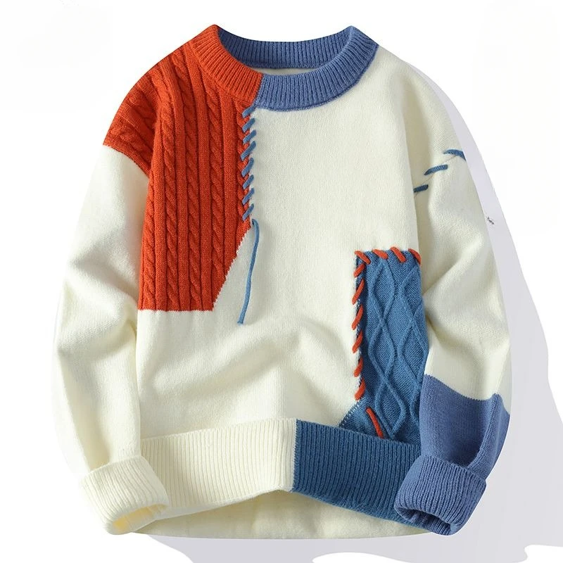 Couples sweaters High Appearance Level Autumn Winter Sweater for Teenagers Thick Warm Patchwork Crewneck Loose Sweater Pullovers
Couples sweaters High Appearance Level Autumn Winter Sweater for Teenagers Thick Warm Patchwork Crewneck Loose Sweater Pullovers