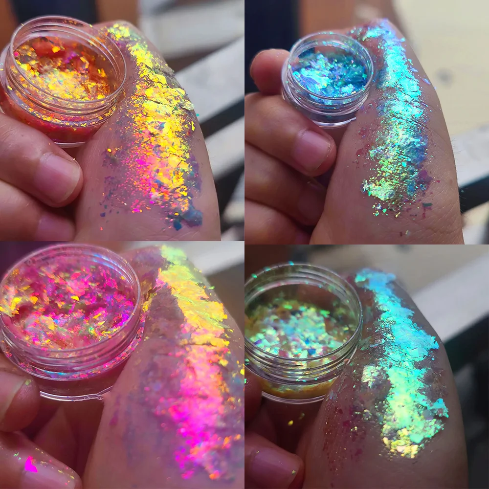 0.1g/Jar Aurora Chameleon Nail Art Opal Flakes Holographic Magic Mirror High Gloss Powder Iridescent Mermaid Chrome Pigment Dust
0.1g/Jar Aurora Chameleon Nail Art Opal Flakes Holographic Magic Mirror High Gloss Powder Iridescent Mermaid Chrome Pigment Dust