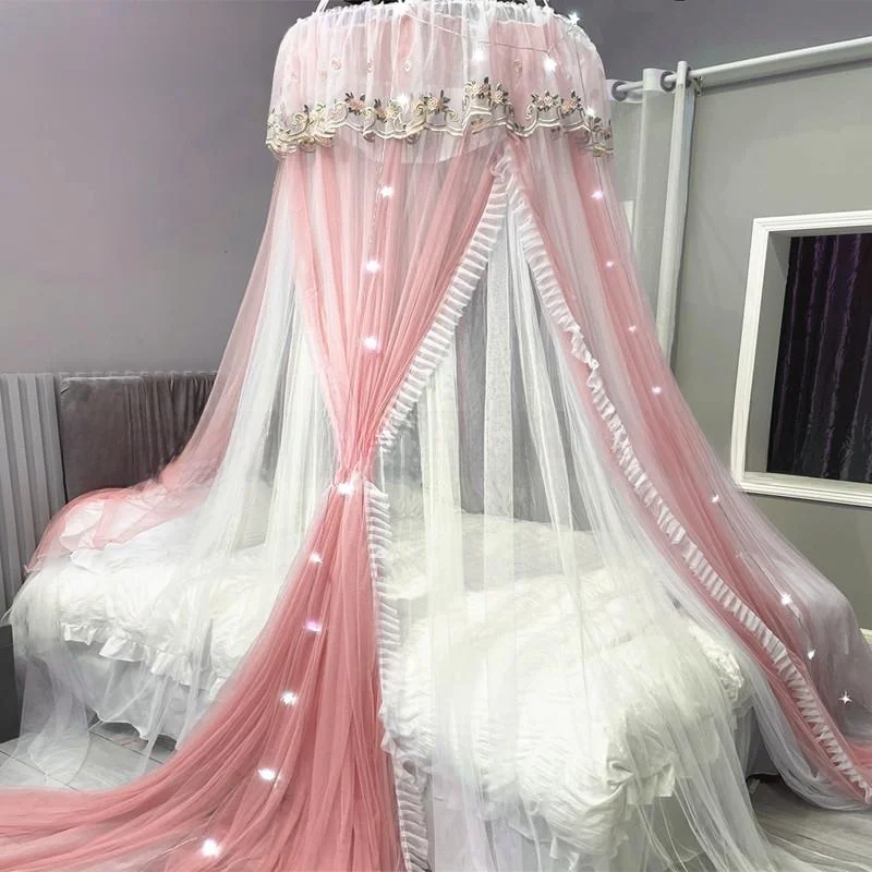 New Embroidered Summer Ceiling Mounted Mosquito Net Princess Style Double Layer Dome Bed Curtain Air Filtering Iron Frame
New Embroidered Summer Ceiling Mounted Mosquito Net Princess Style Double Layer Dome Bed Curtain Air Filtering Iron Frame