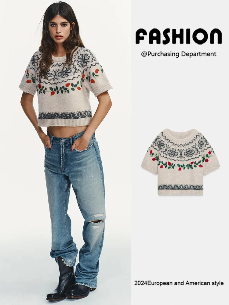 Модный круглый вязаный топ Ne ort Sve с вышитым цветочным узором, Новое поступление, зима 2025 г., женский свободный трикотаж
Модный круглый вязаный топ Ne ort Sve с вышитым цветочным узором, Новое поступление, зима 2025 г., женский свободный трикотаж