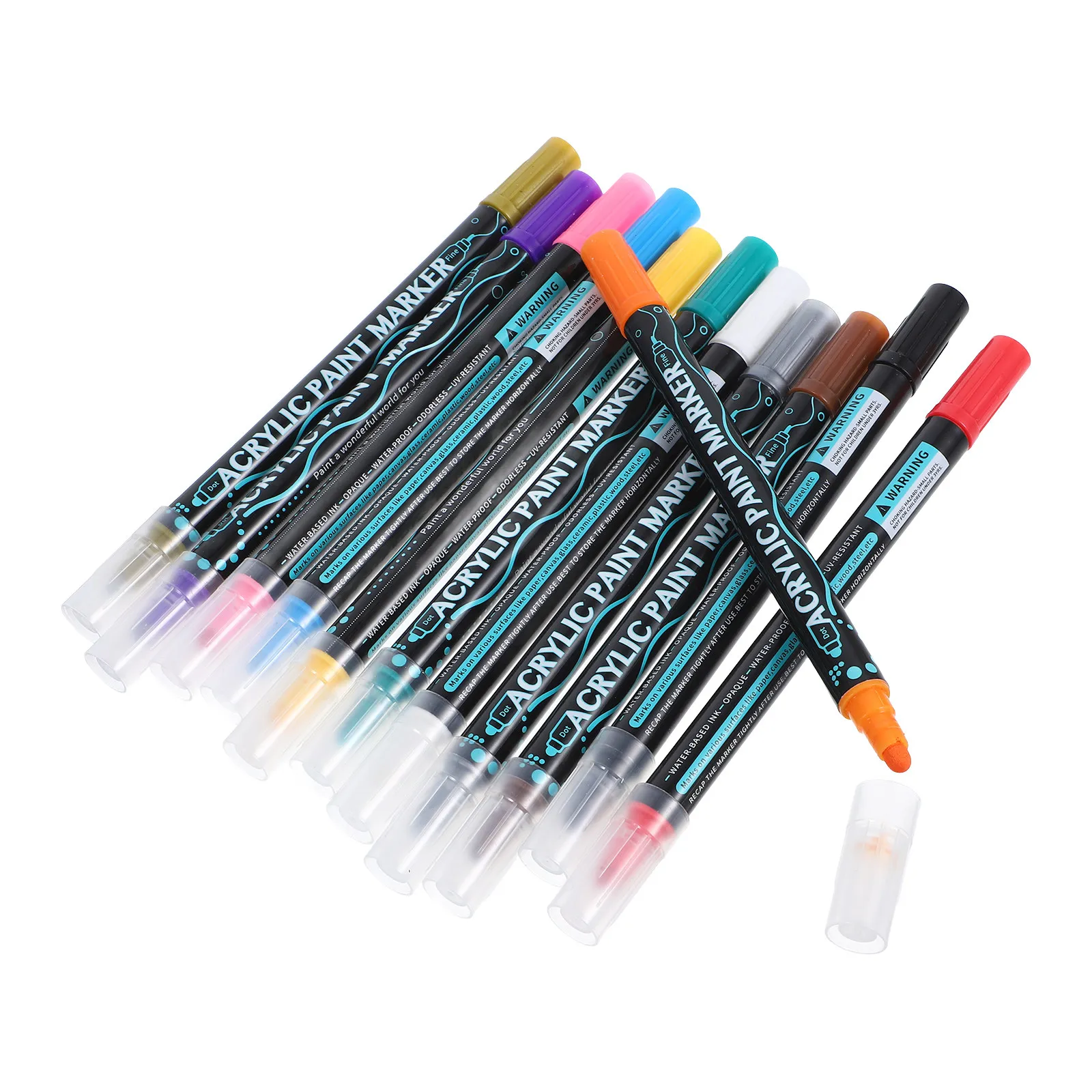 12Pcs Acrylic Paint Markers Kit Multi Color Fast Drying Paint Pens for Artists Students Teens Adults Painting Writing Marking
12Pcs Acrylic Paint Markers Kit Multi Color Fast Drying Paint Pens for Artists Students Teens Adults Painting Writing Marking