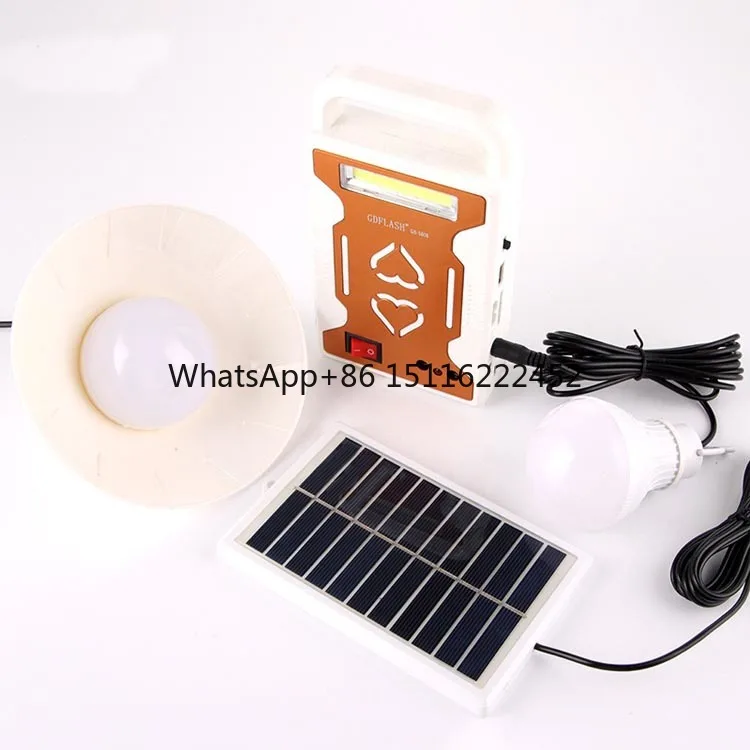 GD-5808 Emergency Solar Lighting System Mini Home Solar Light Kit Charged in Phone Rechargeable Kit Solar with Floodlight+panel
GD-5808 Emergency Solar Lighting System Mini Home Solar Light Kit Charged in Phone Rechargeable Kit Solar with Floodlight+panel