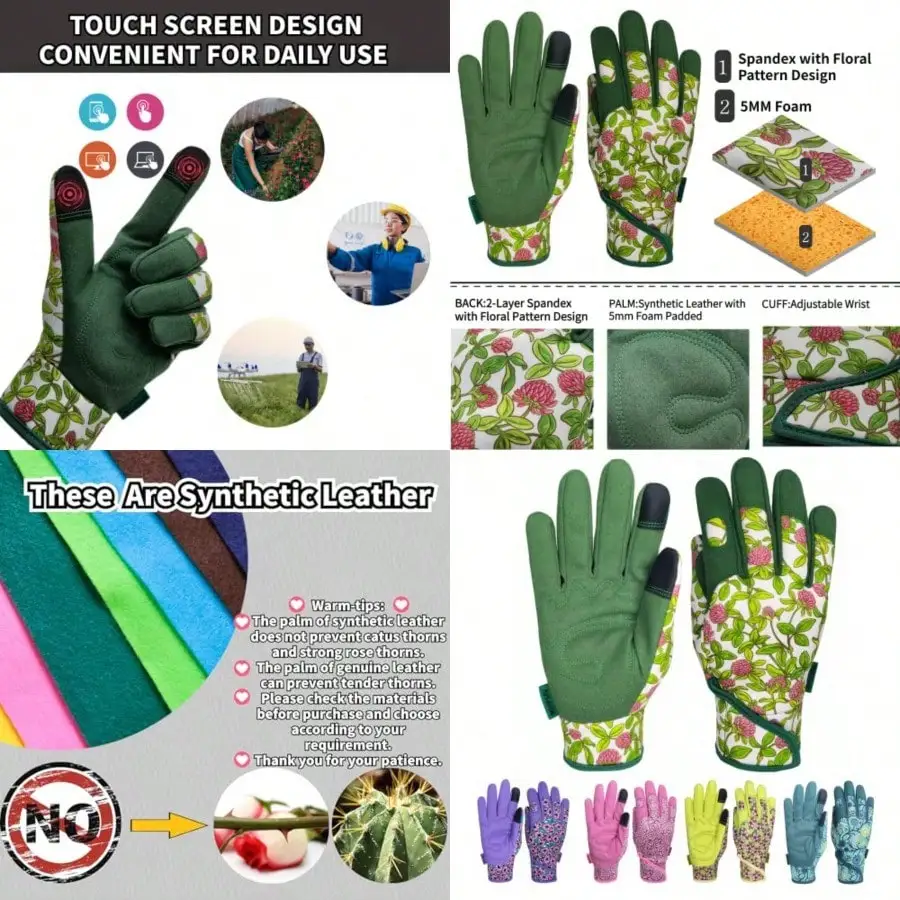 Thorn ProofandPuncture Resistant Gardening Gloves With GripGarden Glove For Women Leather Yard Work Gifts
Thorn ProofandPuncture Resistant Gardening Gloves With GripGarden Glove For Women Leather Yard Work Gifts