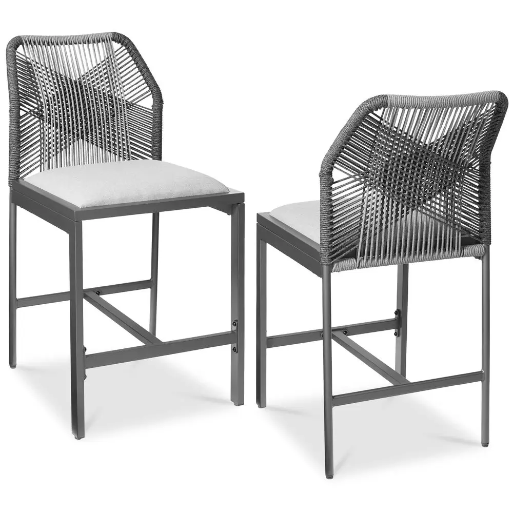 Indoor Outdoor Counter Height Bar Stools Set of 2, Armless Kitchen Counter Stools w Back and Footrest, Builtin Cushion, Aluminu
Indoor Outdoor Counter Height Bar Stools Set of 2, Armless Kitchen Counter Stools w Back and Footrest, Builtin Cushion, Aluminu