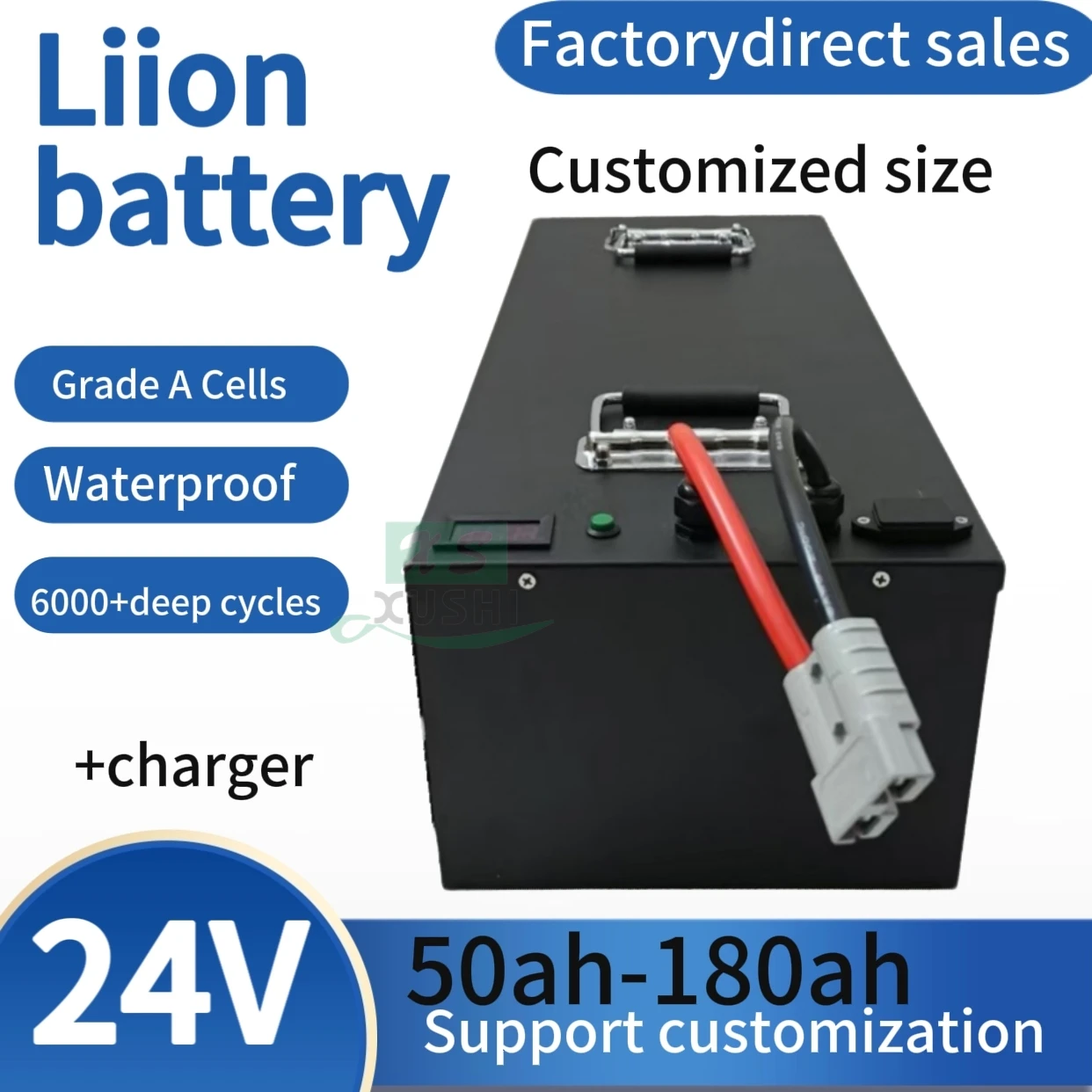 XS li-ion battery for 150AH 120Ah 24V 100Ah 180AH 2000W RV EV scooter solar golf cart UPS +10A Charger
XS li-ion battery for 150AH 120Ah 24V 100Ah 180AH 2000W RV EV scooter solar golf cart UPS +10A Charger