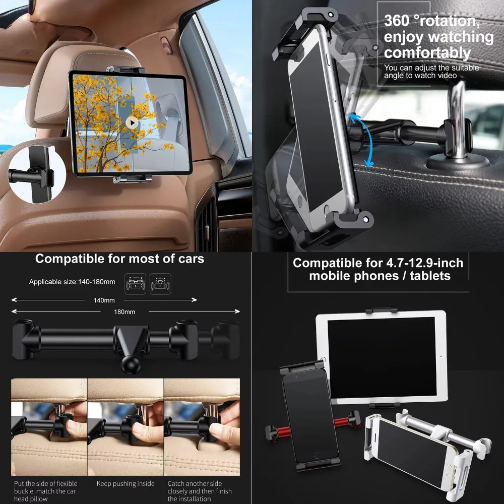 NEW Car Back Seat Phone Holder Headrest Holder for 4.7-12.9 inch Pad Backseat Mount for Pad Tablet PC Auto Headrest Holder
NEW Car Back Seat Phone Holder Headrest Holder for 4.7-12.9 inch Pad Backseat Mount for Pad Tablet PC Auto Headrest Holder