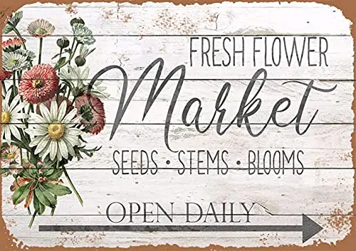 Fresh Flowers Market Wall Poster Tin Sign Vintage BBQ Restaurant Dinner Room Cafe Shop Decor
Fresh Flowers Market Wall Poster Tin Sign Vintage BBQ Restaurant Dinner Room Cafe Shop Decor
