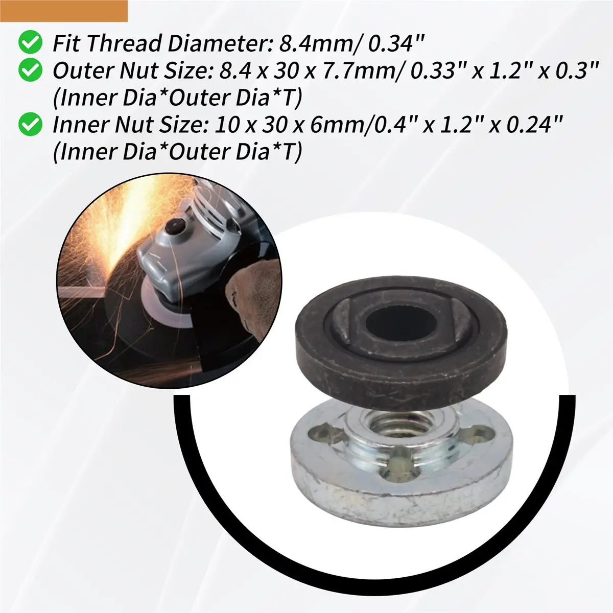(FDDT) 2Pcs Replacement Angle Grinder Part Inner Outer Flange for Makita 9523
(FDDT) 2Pcs Replacement Angle Grinder Part Inner Outer Flange for Makita 9523