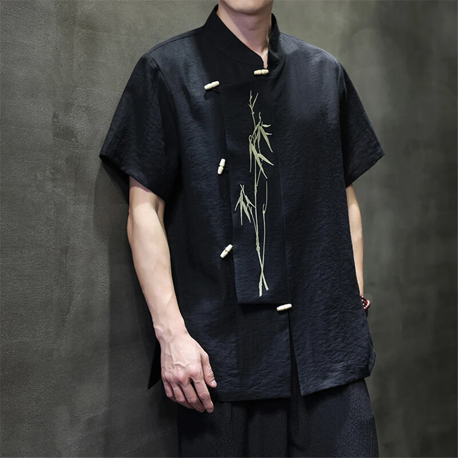 Large Size Linen Shirts Men Streetwear Harajuku Short Sleeve Shirt Oversized Chinese Style Bamboo Embroidery Casual Blouse Male
Large Size Linen Shirts Men Streetwear Harajuku Short Sleeve Shirt Oversized Chinese Style Bamboo Embroidery Casual Blouse Male