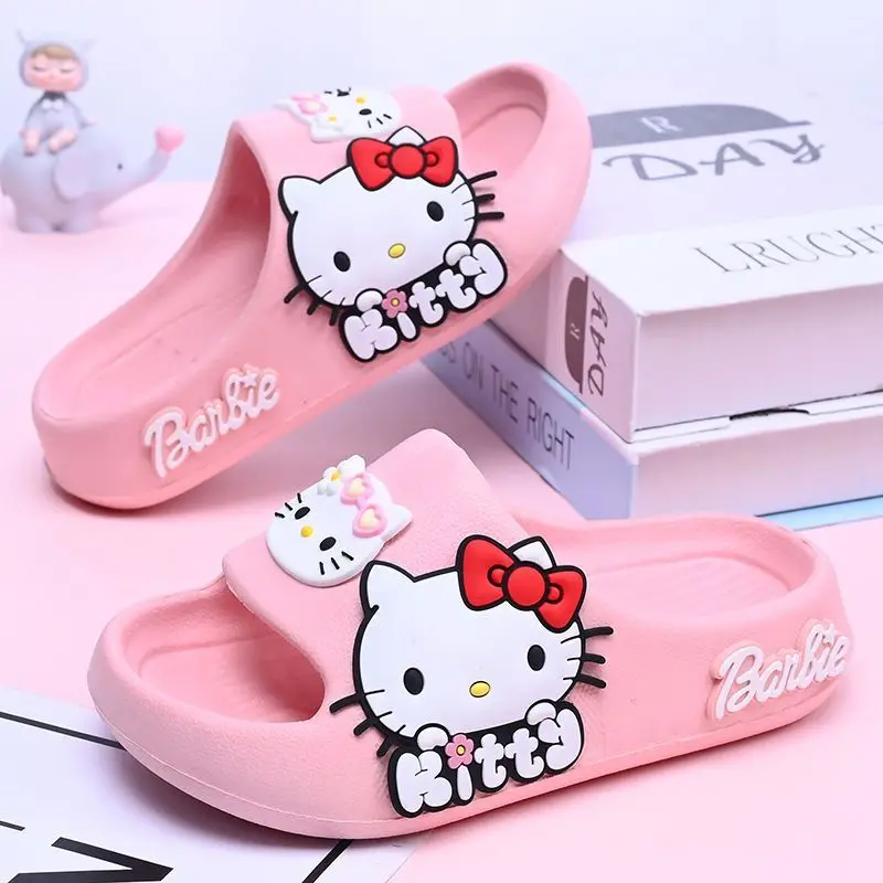 Kawaii Hello Kitty Slide Sandals Cartoon Bowletter Ornament Lightweight One-Piece Eva Non-Slip Slippers for Children Daily Home
Kawaii Hello Kitty Slide Sandals Cartoon Bowletter Ornament Lightweight One-Piece Eva Non-Slip Slippers for Children Daily Home