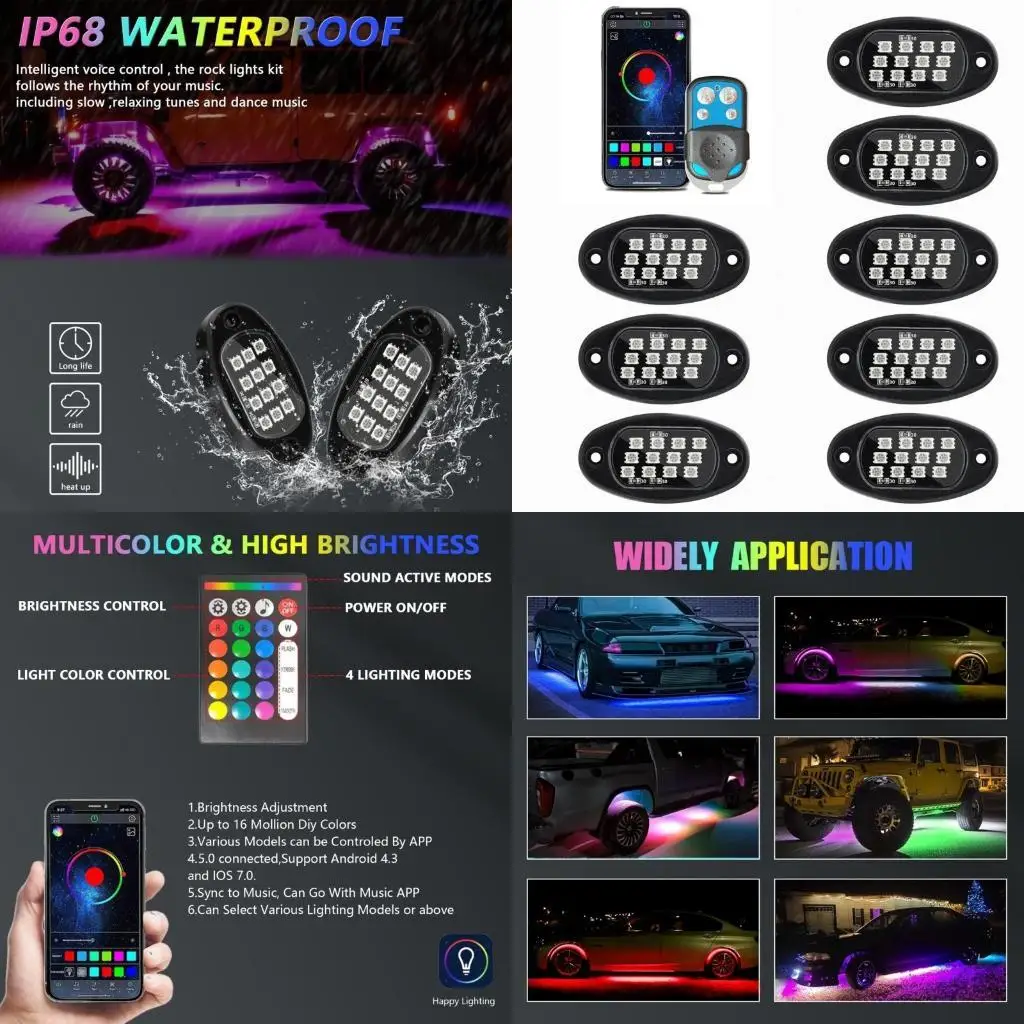 G7NA Remote Control Underglow Light Trail Rig Lamp for Truck Pickups
G7NA Remote Control Underglow Light Trail Rig Lamp for Truck Pickups