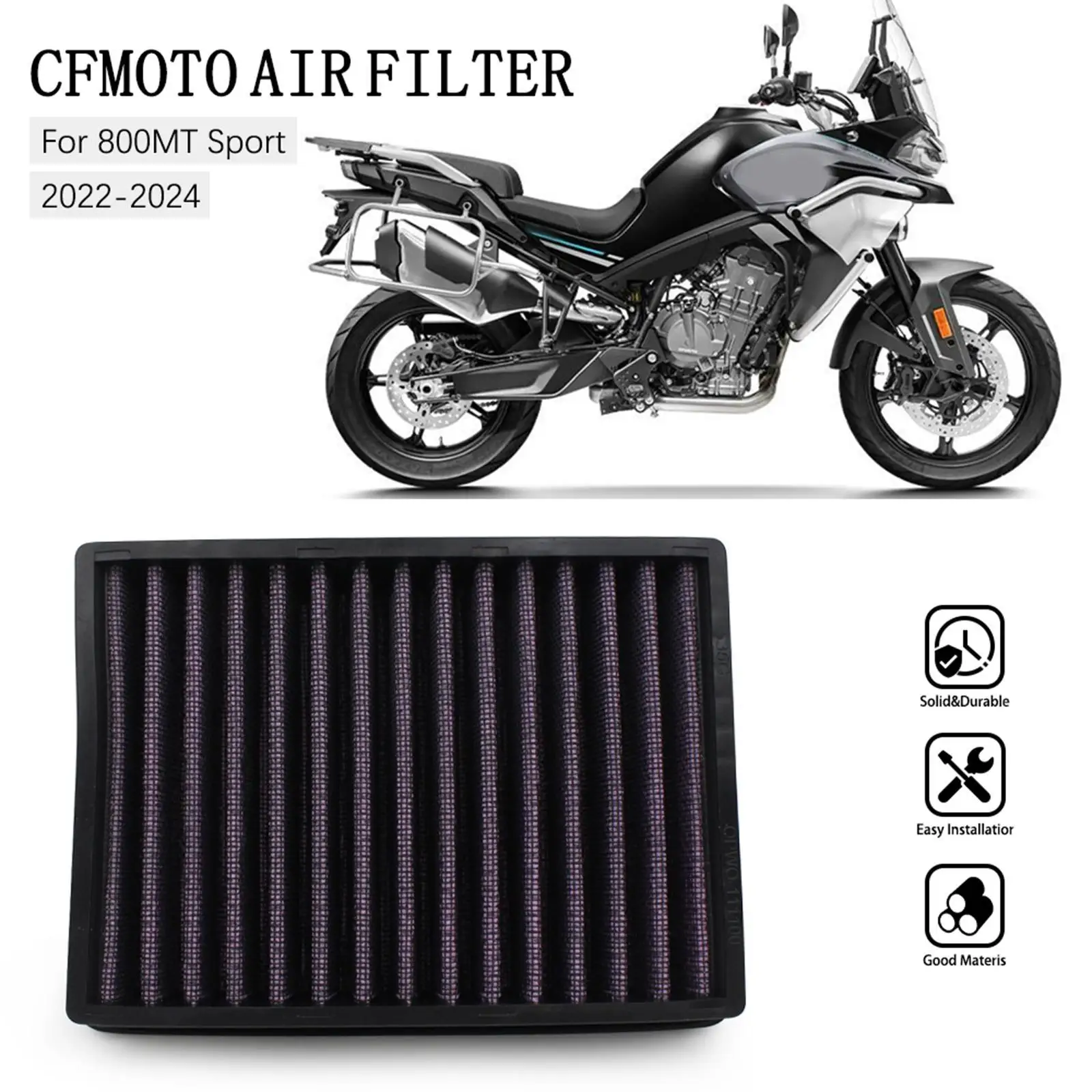 Easy Installation Air Filter Motorcycle Accessory Replacement PNP-CF8E22-01 for CFMOTO 800 MT 2022 2023
Easy Installation Air Filter Motorcycle Accessory Replacement PNP-CF8E22-01 for CFMOTO 800 MT 2022 2023
