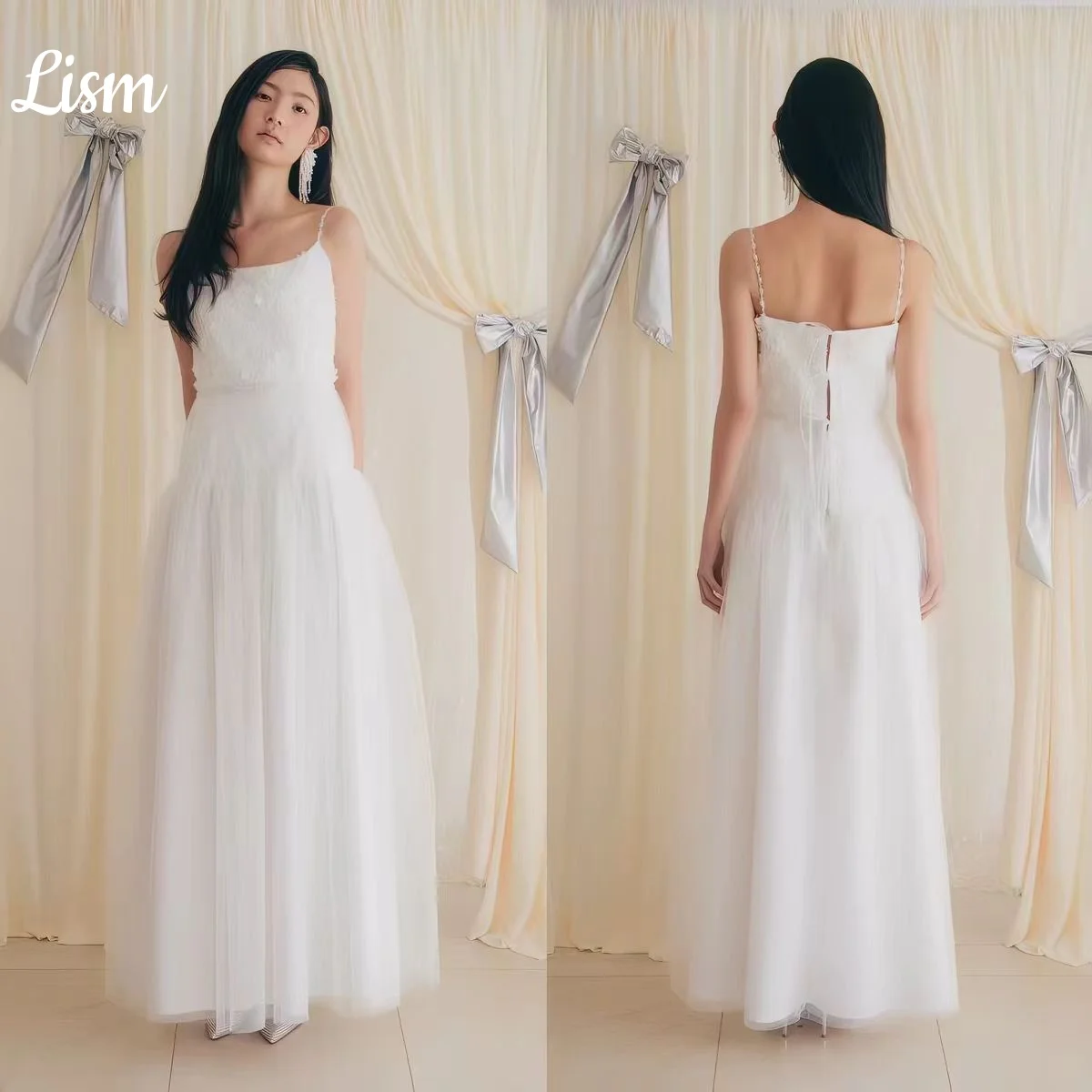 Lism Korea Spaghetti Strapes Bride Dresses Tulle Lace A-Line Sleeveless Simple Korea Wedding Dresses 웨딩드레스 Ivory Customized 2026
Lism Korea Spaghetti Strapes Bride Dresses Tulle Lace A-Line Sleeveless Simple Korea Wedding Dresses 웨딩드레스 Ivory Customized 2026