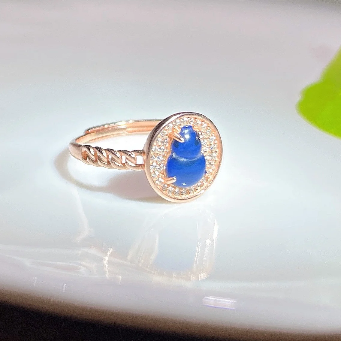 Adjustable Double Ring Blue Amber Ring for Women Sterling Silver Rose Gold Plated with Crystal Gift for Her Valentine Love
Adjustable Double Ring Blue Amber Ring for Women Sterling Silver Rose Gold Plated with Crystal Gift for Her Valentine Love