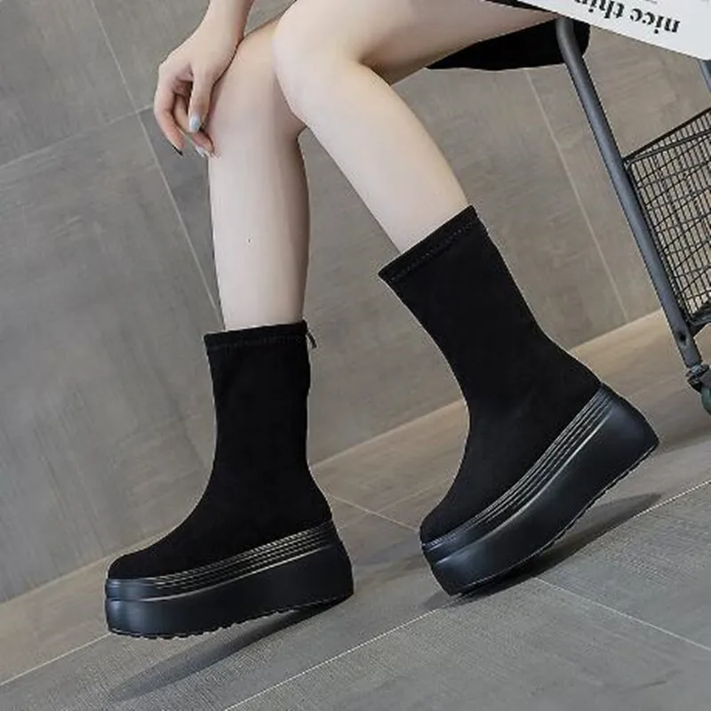 New 8cm 2026 Autumn Winter High Mid Calf Women Boots Booties Shoe Cow Suede Platform Wedge Sheepskin Leather Hidden Heels Shoes
New 8cm 2026 Autumn Winter High Mid Calf Women Boots Booties Shoe Cow Suede Platform Wedge Sheepskin Leather Hidden Heels Shoes