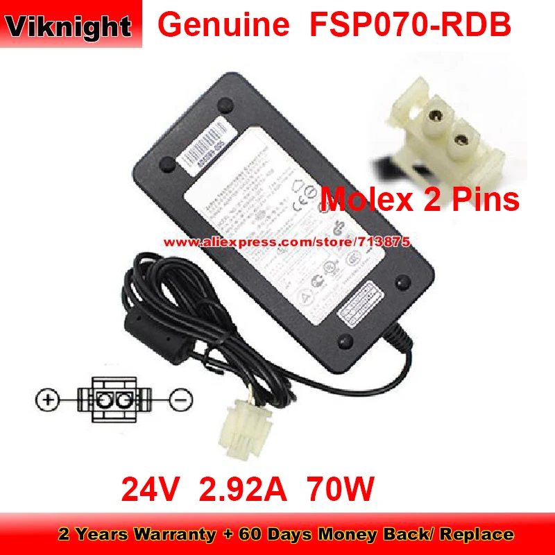 Genuine FSP070-RDB AC Adapter 24V 2.92A 70W Charger for Zebra 808099-005 9NA0700502 with Molex 2 Pins Plug Power Supply
Genuine FSP070-RDB AC Adapter 24V 2.92A 70W Charger for Zebra 808099-005 9NA0700502 with Molex 2 Pins Plug Power Supply