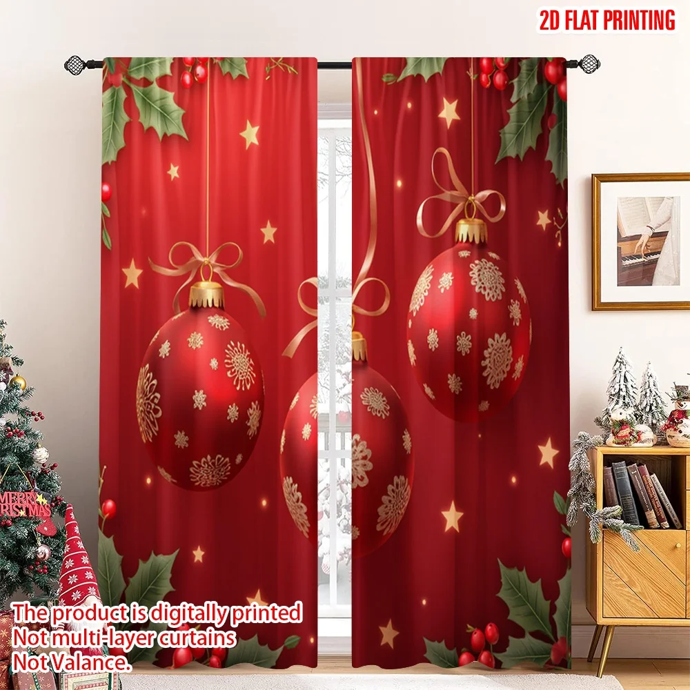2pcs 2D flat printing Christmas Party Curtain Red Christmas Ornaments Glittering Holly 100% Polyester Without Electricity
2pcs 2D flat printing Christmas Party Curtain Red Christmas Ornaments Glittering Holly 100% Polyester Without Electricity