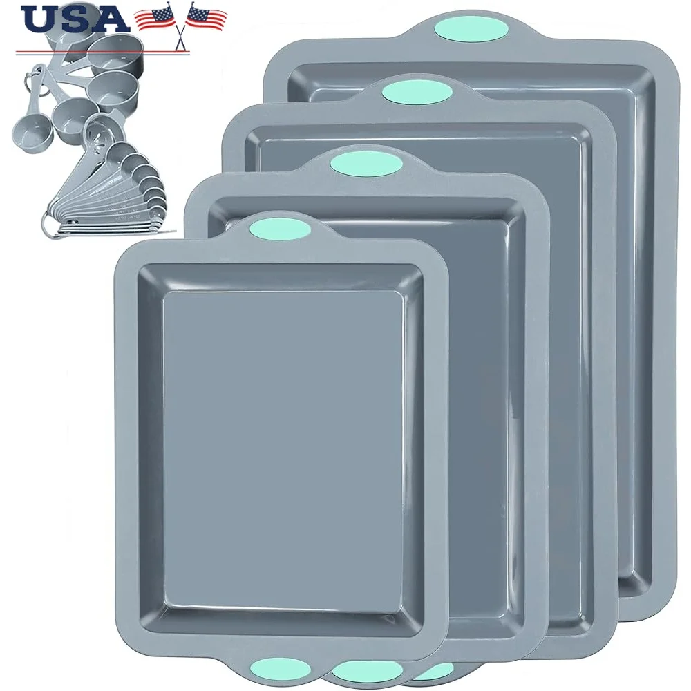 Silicone Baking Pans Set 4 Piece Nonstick Bakeware Cookie Sheets Cake Pan Oven Safe Easy Clean Stackable Kitchen Tools
Silicone Baking Pans Set 4 Piece Nonstick Bakeware Cookie Sheets Cake Pan Oven Safe Easy Clean Stackable Kitchen Tools