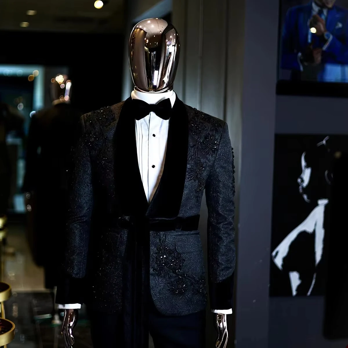 Customized Men Suits Wedding Tailor-Made Party Tuxedo 2 Pieces Slim Fit Printed Blazer Jacket Crystal Groom Prom Singer Groom
Customized Men Suits Wedding Tailor-Made Party Tuxedo 2 Pieces Slim Fit Printed Blazer Jacket Crystal Groom Prom Singer Groom
