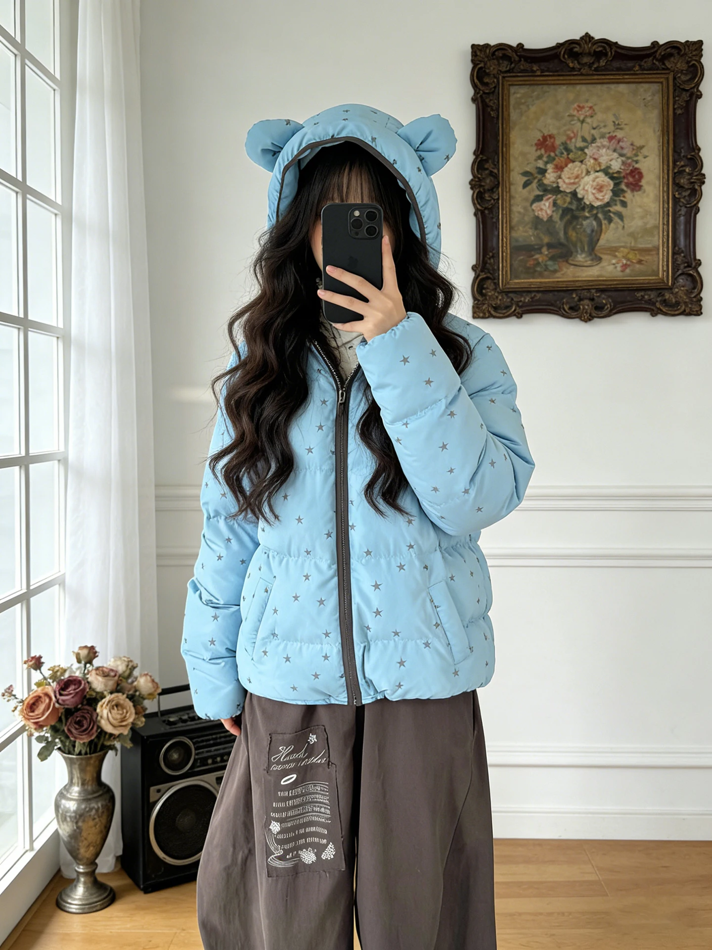 Korean Sle Thiened Winter Jaet Women's Puffer Coat Star Print Warm Outerwear Bread Sle Cotton Clothes for Ladies
Korean Sle Thiened Winter Jaet Women's Puffer Coat Star Print Warm Outerwear Bread Sle Cotton Clothes for Ladies