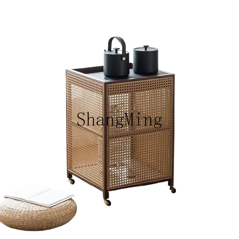 LXY simple household small apartment mobile tea cart black walnut solid wood modern small tea table
LXY simple household small apartment mobile tea cart black walnut solid wood modern small tea table